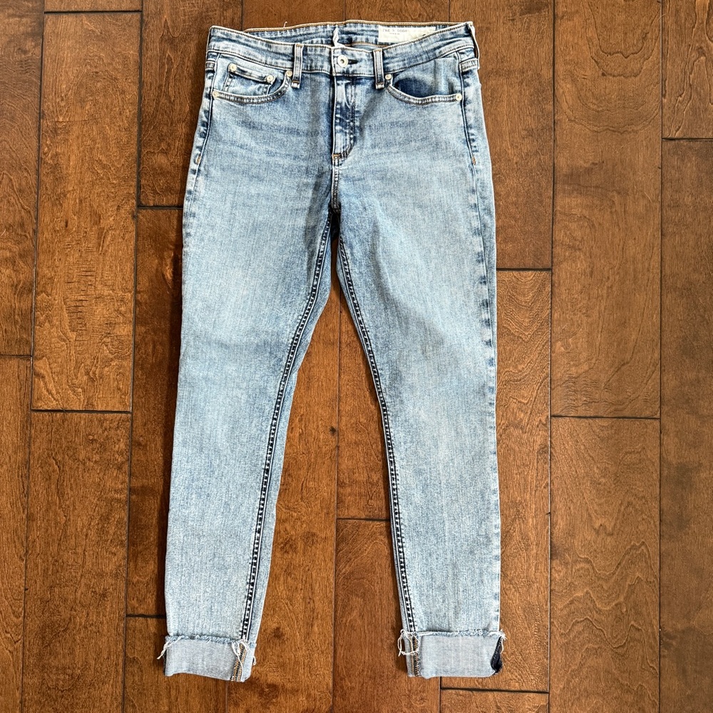 Rag & Bone Sz 29 Cate Mid Rise Skinny Jeans Light Wash Denim